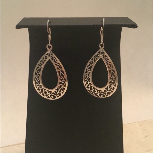 .925 Sterling Silver Filigree Earrings - Picture 5 of 16